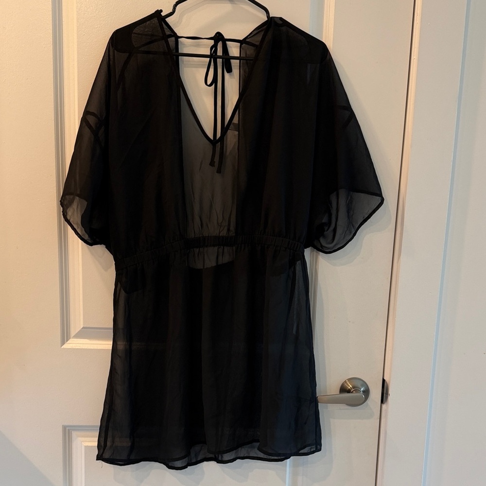 ASOS Sheer V-Neck Tunic Cover-Up size 14